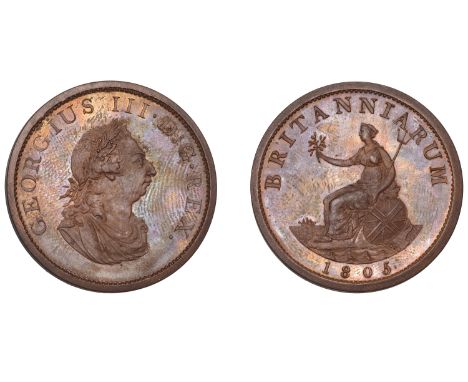 George III (1760-1820), Pre-1816 issues, Restrike Pattern Halfpenny, 1805, after C.H. Küchler, in copper, laureate bust right