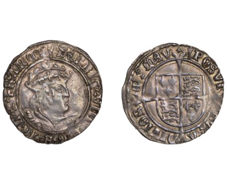 Henry VIII (1509-1547), Second coinage, Groat, Tower, mm. arrow, bust D, saltires in forks, 2.65g/3h (N 1797; S 2337E). Minor