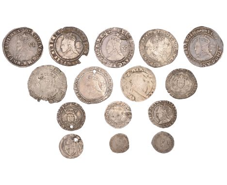 Henry VII, Facing Bust issue, Halfgroat, York, class IIIa, keys at neck, no tressure, 1.42g/1h (S 2214); Elizabeth I, Fifth i