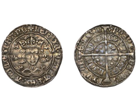 Henry VI (First reign, 1422-1461), Annulet issue, Groat, London, mm. cross II, no fleur on breast, reads anglie, r unbroken o