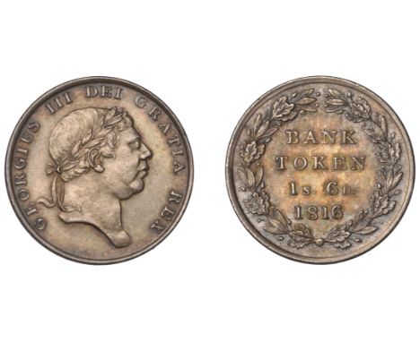 George III (1760-1820), Bank of England, Eighteen Pence, 1816 (ESC 2123; S 3772). Extremely fine and toned £120-£150 --- Impo
