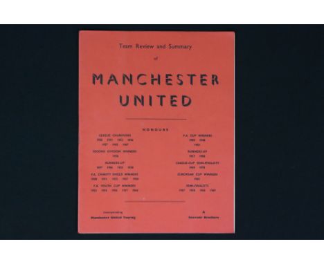 Football Programme - 1969/70 Glasgow Celtic v Manchester United dated, 11th May 1970, at Varsity Stadium, Toronto, Canada, 2n