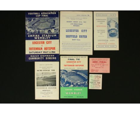 Football - FA Cup Final 1961, Leicester City v Tottenham Hotspur, programme, ticket and songsheet, together with programme &a
