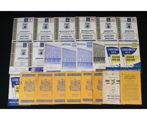 Football Programmes - 22 Leeds Utd homes 1950s &amp; 1960s, to include v Banik Ostrava 56/7, Cardiff FAC 55/6, Cardiff 56/7, 