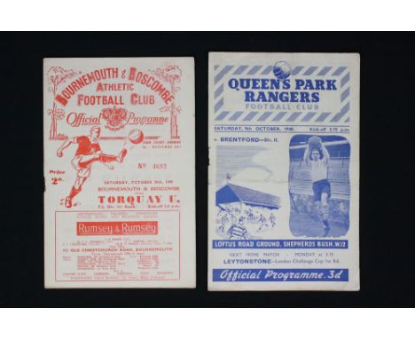 Football Programmes -Four Charlton homes to include 47/8 v Bolton &amp; v Manchester City, 48/9 v Arsenal &amp; 49/50 v Aston