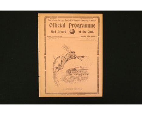 Football programme - 1930 Spurs v Arsenal reserves football programme played 26th April 1930, ex bound issue, vg 