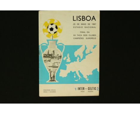 Football Programme - 1967 European Cup Final Celtic v Inter Milan in Lisbon, minor creasing and neat score to cover otherwise