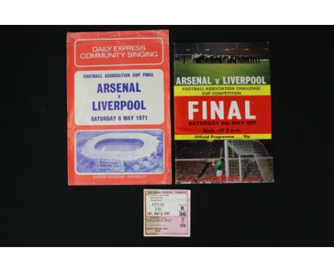 Football- FAC Final 1971 Arsenal v Liverpool programme, ticket &amp; songsheet (3) 