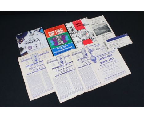 Football programmes - Ten Tottenham Hotspur programmes 1950s onwards, homes and big match, to include London Boys v Berlin Bo