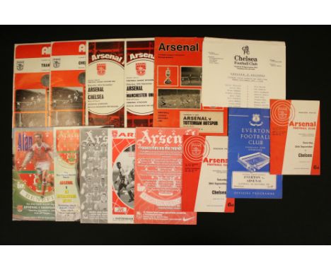 Football programmes - 15 Arsenal home &amp; away football programmes from the 1960s onwards to include testimonials, youth an