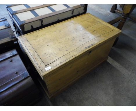 A Victorian pine trunk