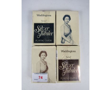 Four packs of 1977 Silver Jubilee playing cards