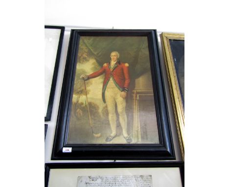 A period style print of a gentleman with golf club