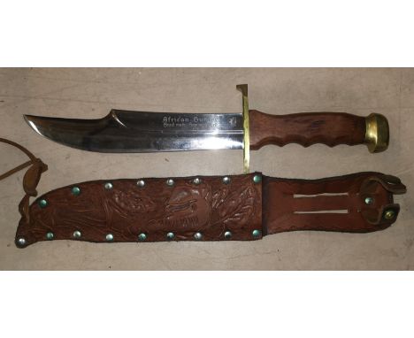 A modern German manufactured hunting knife by Carl Schlieper, 21cm blade 