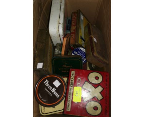 A collection of vintage tobacco and other tins 