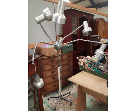 A vintage mid century 'Medusa' lamp with five various lamps from a central pillar (sold as collector's item) 
