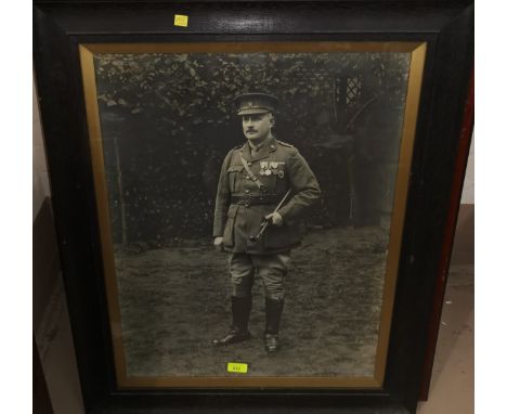 A full length portrait of a post WWI period Territorial Army Officer 65 x 50cm framed 
