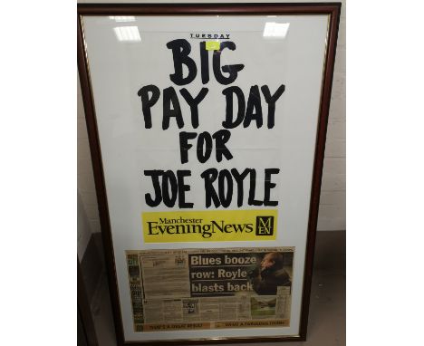 A vintage poster &amp; press clipping relating to Joe Royle, Man City 