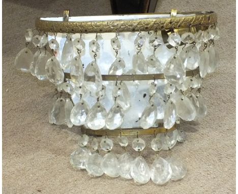 A collection of eight various small lustre-drop light fittings, largest 15cm diameter and a similar wall light fitting, (9).