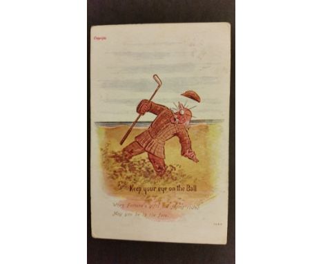 GOLF, postcards, comedy by Cynicus, portrait design, pu (1), G to VG, 3