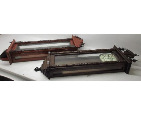 R. M. Schnekenburger Vienna wall clock, moulded case with half turned pilasters flanking the full length glazed panel door, 7