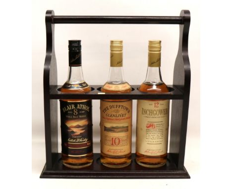 Blair Athol single malt whisky, aged 8 years, 40% 75c; Glenlivet The Dufftown pure highland malt scotch whisky, aged 10 years