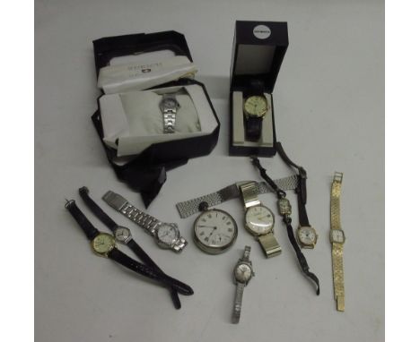Sekonda gold plated wristwatch, signed cream dial with baton indices and centre seconds, D34.8mm; other quartz and mechanical