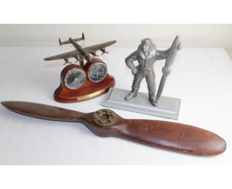 Unusual RAF Pilot-themed table lighter missing original lighter mechanism; The Bradford Exchange 70th Anniversary Lancaster B