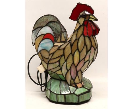 Tiffany style lamp in the form of a cockerel, H35cmShipping £48.00 plus vat (UK Only)