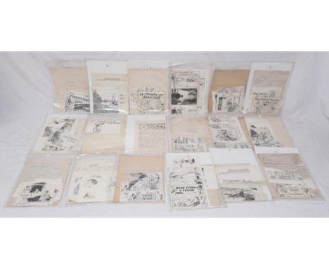 William Walker & Sons (Otley) Ltd - collection of pen and ink sketches with scripts from books to allocate to illustrations, 
