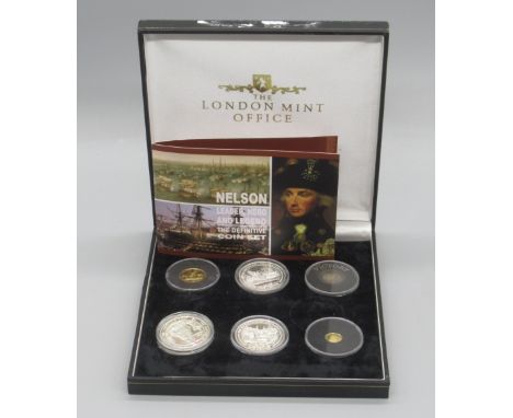 The London Mint Office - Nelson: Leader Hero Legend the Definitive Coin set comprising Nelsons Column Gold Proof 24ct 6.3g co