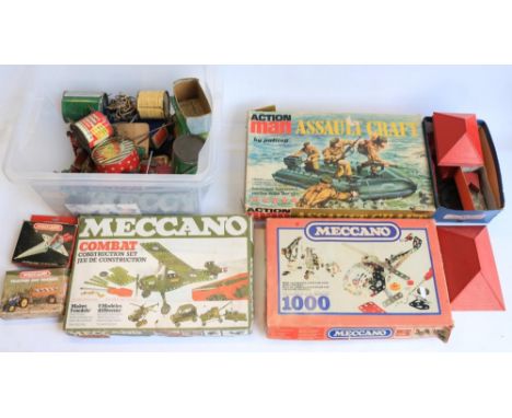 Collection of Meccano, a small quantity of Bayko and a boxed Action Man Assault CraftShipping £68.00 plus vat (UK Only)