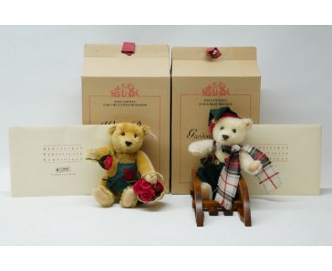 Steiff 'The Gardening Bear' No.01236, blond mohair, limited edition of 4000, box and certificate, H21cm and 'The Winter Bear'