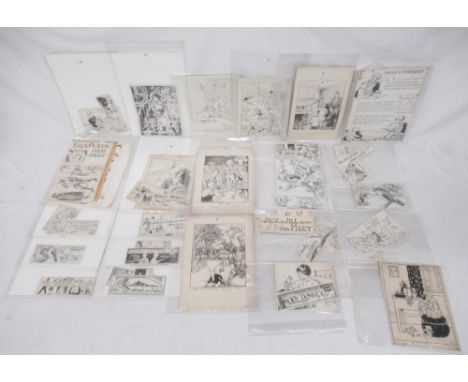 William Walker & Sons (Otley) Ltd - Large collection of pen and ink sketch illustrations, some signed by w.s.e.oyster, Frank 