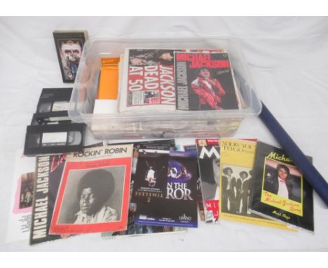 Michael Jackson - collection of Michael Jackson programmes, related newspapers and magazines, video tapes with taped Michael 