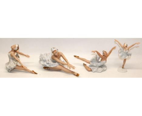 Four Wallendorf porcelain figures of ballerinas, max. H14cmShipping £48.00 plus vat (UK Only)