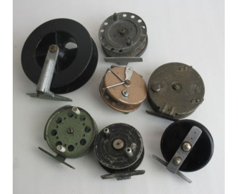 Mixed collection of vintage fly fishing reels, A/F (7)SHIPPING £38.00 PLUS VAT (UK ONLY)