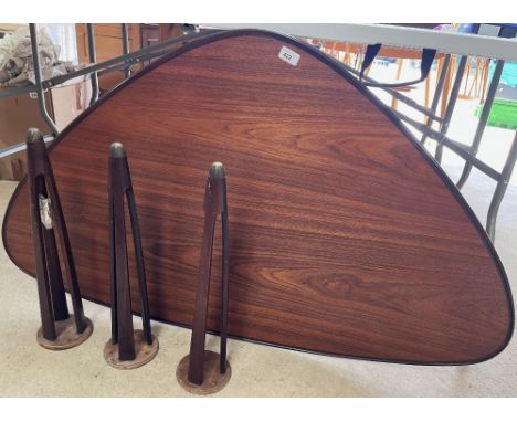 Danish teak tripod occasional table, W123cm H53cm D71cmShipping POA  https://www.bradleys.ltd/quotation-request-form