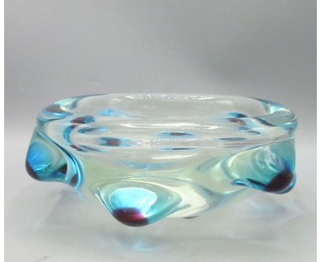 Murano Sommerso glass dish with raised molding, W15.5cmShipping £33.00 plus vat (UK Only)