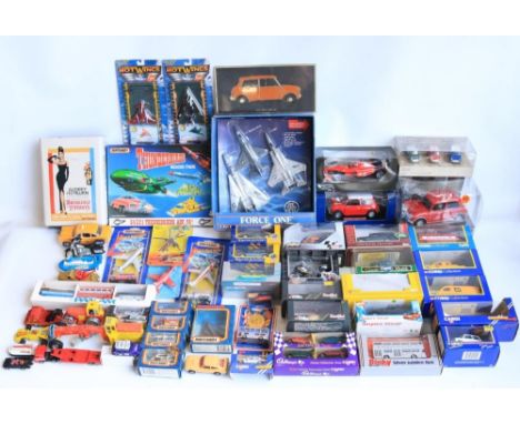 Mixed collection of mostly diecast model vehicles and aircraft to include Corgi, Dinky, Matchbox (including Matchbox Thunderb