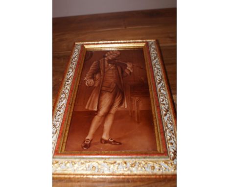 Framed Minton Tile 'The Musician' 