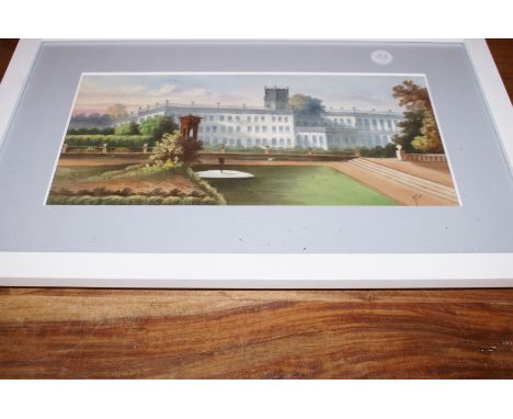 Framed Tile 'Trentham Hall' Signed 