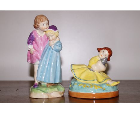 2 Royal Worcester figures - Babes in the Wood &amp; Butterfly