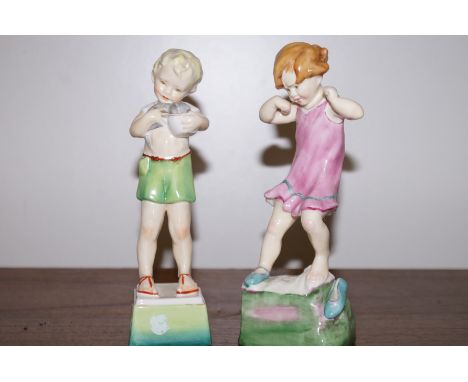 2 Royal Worcester figures - Friday's Child / Wednesday's Child
