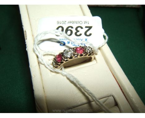 A 9ct Gold, Diamond and Ruby Ring