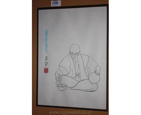 A limited edition Print of Shosi Hamada the Potter, 10'' x 13 3/4''.