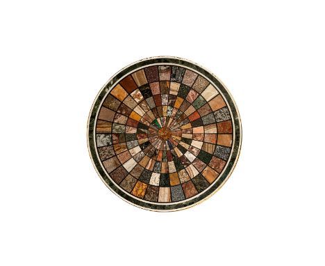 Plateau circulaire en marbres divers, première moitié XIXème siècleAn Italian specimen marble and hardstone top, first half 1