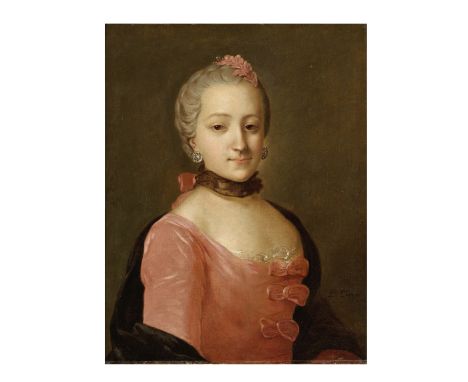 Entourage de Louis Tocqué (Paris 1696-1772)Portrait d'une dame de qualité en rose porte une signature 'L. Tocque' (en bas à d