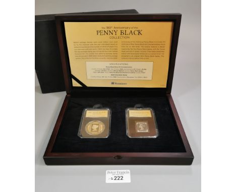 The 180th Anniversary of the Penny Black Collection to include: 1840 Penny Black and 2020 Penny Black silver £5 coin. In orig