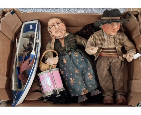 Collection of oddments to include: Classical Revivals design porcelain jar on silver plated stand, two vintage soft toys in t